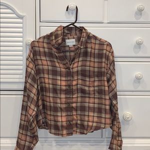 American Eagle Cropped Flannel